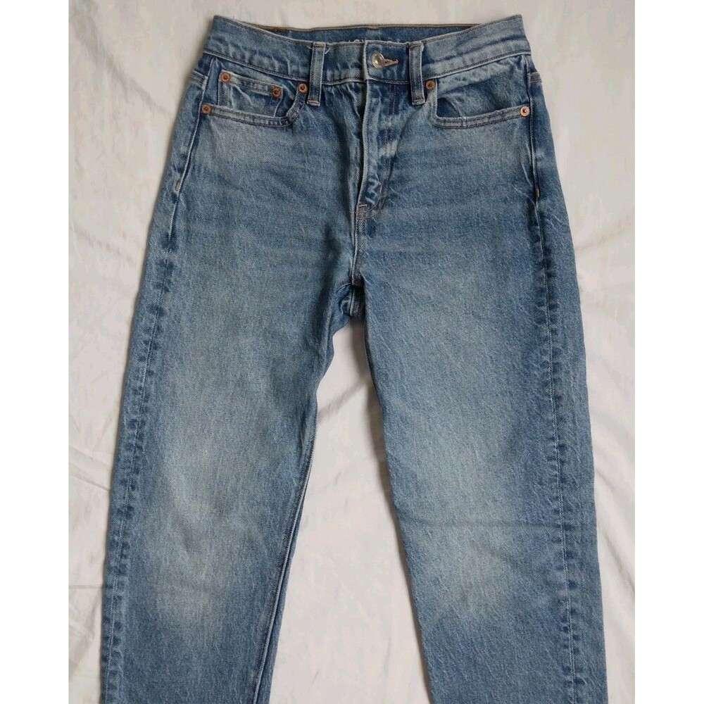 American Eagle Super High Rise Ankle Straight Jeans Stretch Boho Women's 000 - Picture 2 of 9